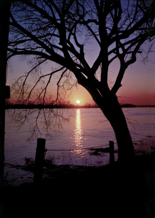 1963 - Ohio River Sunset at Newburgh, IN